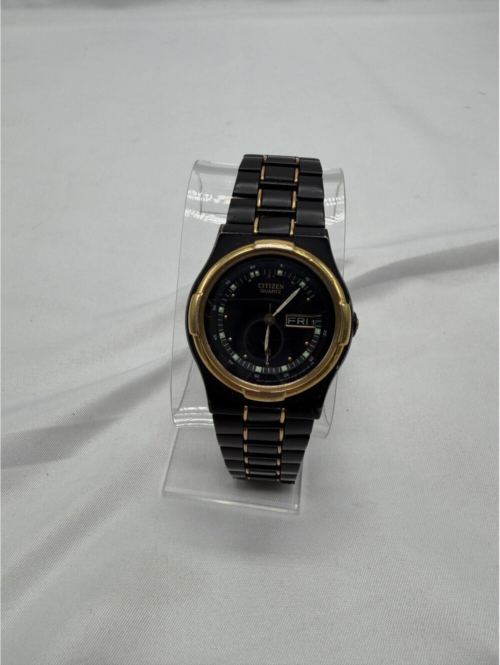 Citizen 6101-S04611 Quartz Men's Watch Day Date Runs and Stop AS-IS Parts Only